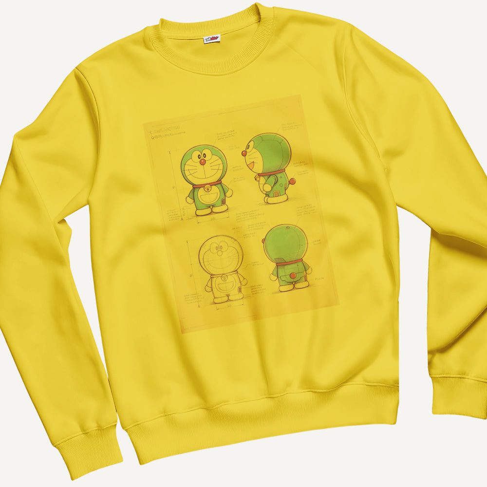 Felpa Girocollo Unisex Gatto Spaziale Giapponese – Progetto – Manga & Anime Vintage