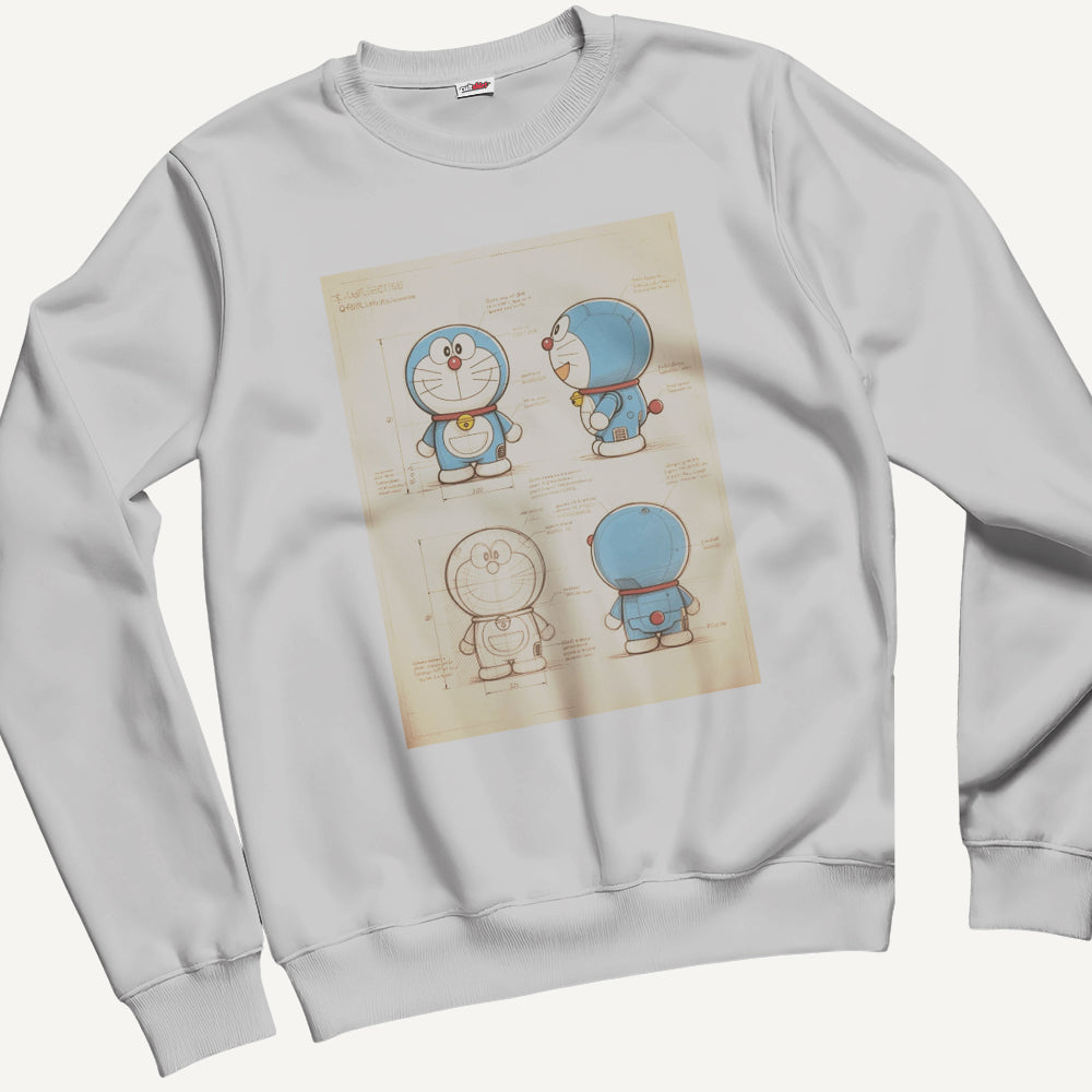 Felpa Girocollo Unisex Gatto Spaziale Giapponese – Progetto – Manga & Anime Vintage