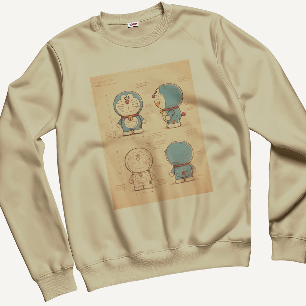 Felpa Girocollo Unisex Gatto Spaziale Giapponese – Progetto – Manga & Anime Vintage