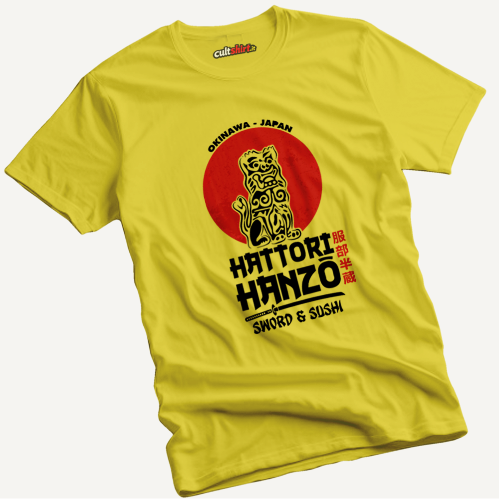 Maglietta Hanzo Sword & Sushi Nero | T-Shirt Cinema Cult