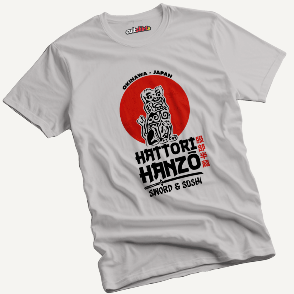Maglietta Hanzo Sword & Sushi Nero | T-Shirt Cinema Cult