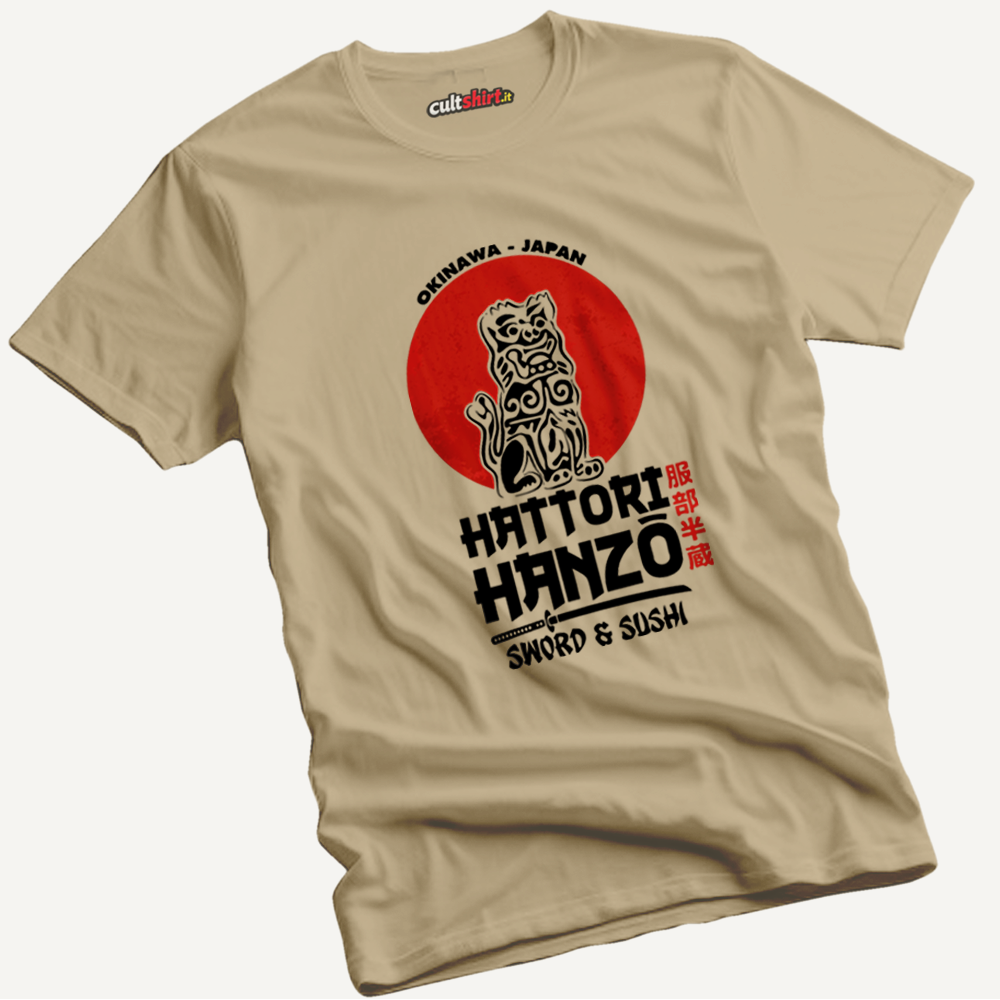 Maglietta Hanzo Sword & Sushi Nero | T-Shirt Cinema Cult